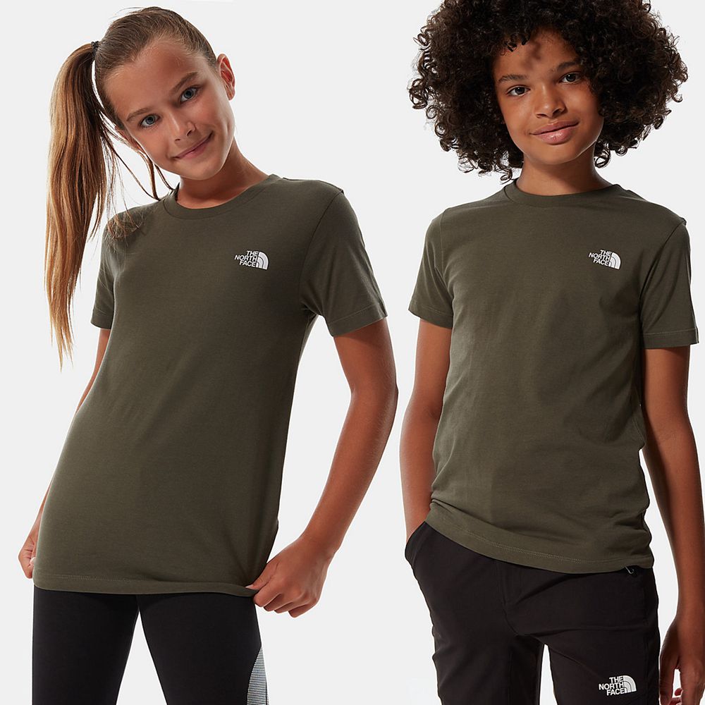 The North Face T-Shirts Youth Australia - The North Face Simple Dome Green (VMO-072486)